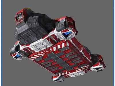 SciFi Army Human SpaceShips 02 Low-poly 3D model