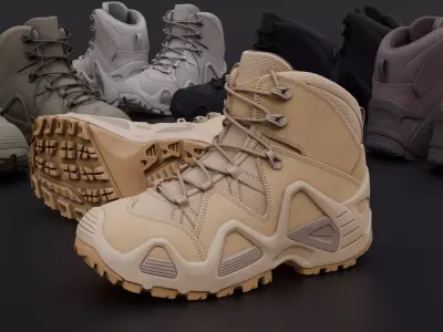 Lowa Zephyr military boots Low-poly 3D model
