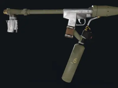 M2 Flamethrower Low-poly 3D model