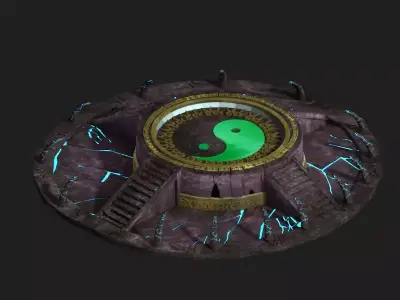 Tai Chi altar respawn Dragons   platform shrine stairs 3D model