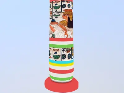  Ancient Egypt Column Low-poly 3D model