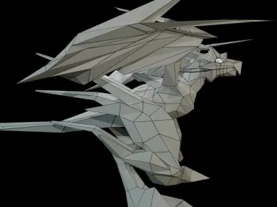 Bird Dragon LARGE Low-poly 3D model