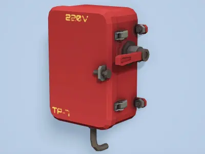 Old Electric Shield - Low Poly Mobile Ready Low-poly 3D model