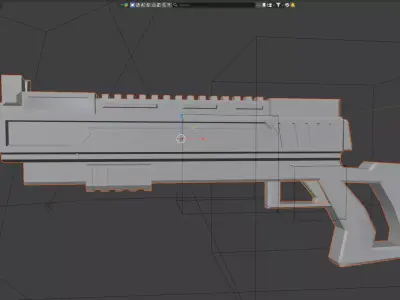 fantasy gun Low-poly 3D model