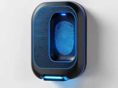 Futuristic Biometric Fingerprint Scanner 3D model