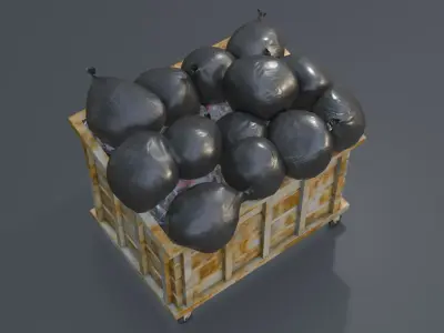 Old rusty trash dumpster Low-poly 3D model