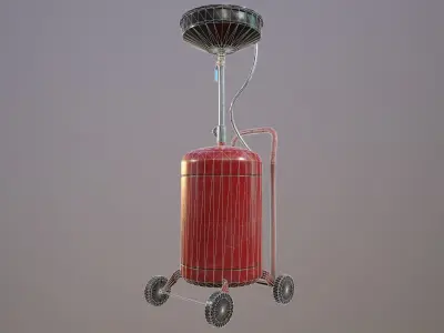 2 Version Waste Oil Drain Tank Gallon Extractor game ready Low-poly 3D model