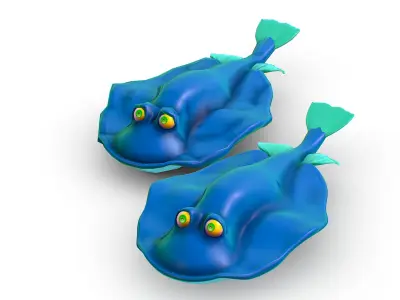 Hi-Poly Subdivision 3D Model Stingray Fish Low-poly 3D model