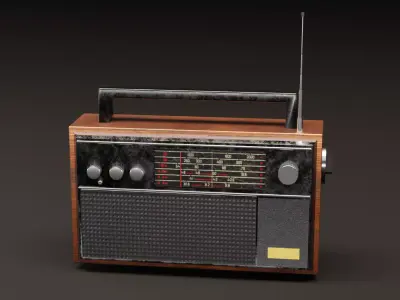 Old Classic Vintage Radio Low-poly 3D model