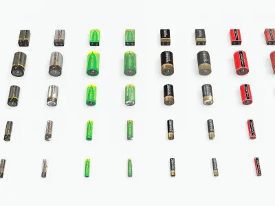 Battery Pack - Atlas - 4 Variants - Common Sizes Low-poly 3D model