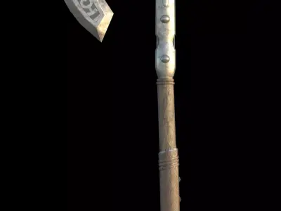 Steel Axe Low-poly 3D model order