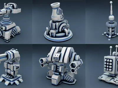 Combat guns Set Part 2 3D print model