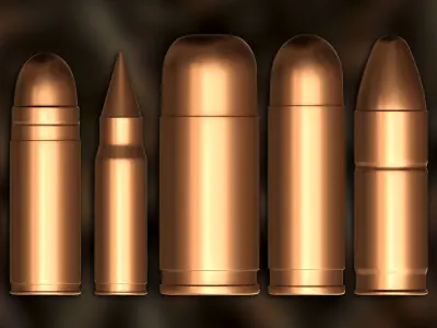 Ammunition And Ammo Base Mesh 3D model