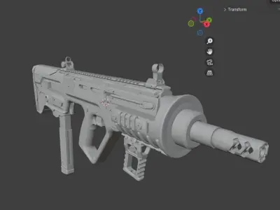 gun 9 Low-poly 3D model