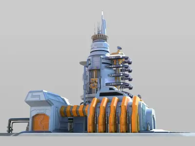 Scifi military base 3D model