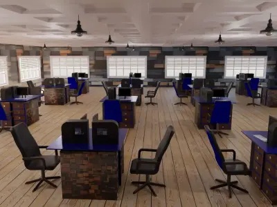Office Interior Low-poly 3D model buy