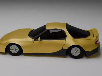 Low Poly Stylized Super Car vehicle Game ready FBX OBJ Low-poly 3D model