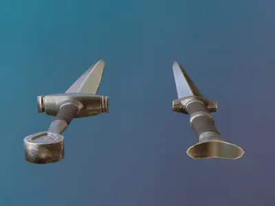 Two low-poly swords 3D models Low-poly 3D model
