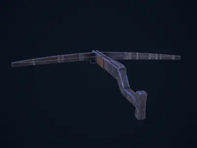 Crossbow bow and arrow Low-poly 3D model