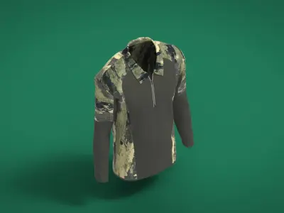 Military Outfit - T-shirt Low-poly 3D model 47