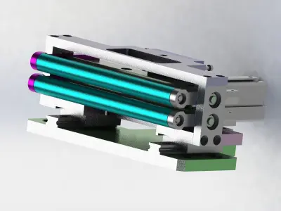 Automation roll angle adjustment mechanism Low-poly 3D model