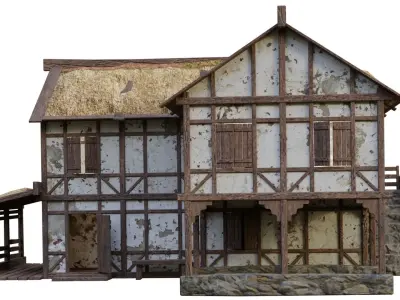 Medieval House 06 PBR 4K GameReady Low-poly 3D model