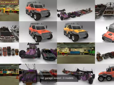 car garage assest 3D Model Pack purchase