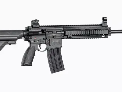 AR 15 Modular assault rifle HK416 Low-poly 3D model