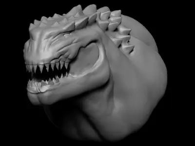 High resolution Monsters Head 3D model