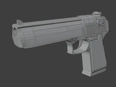 Desert Eagle Low-poly 3D model 7