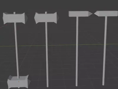 Double handed hammer  Free low-poly 3D model