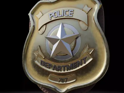 Police Badge Photorealistic PBR Low-poly 3D model