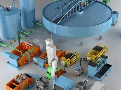 Industrial Coal Preparation Plant 3D model