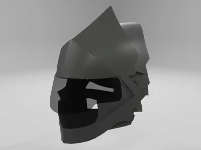 Sci-fi green plate helmet Low-poly 3D model