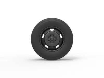 5 Hole front wheel of Vintage School bus Scale 1 to 25 3D print model