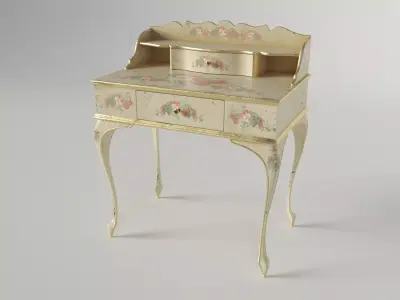 Writing-table victorian writing desk with drawers Free low-poly 3D model