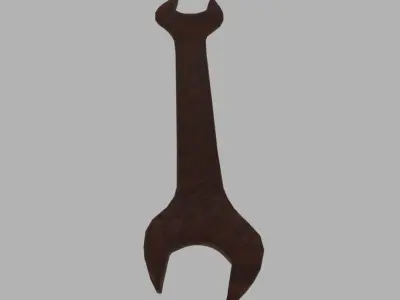 Wrench rusted Free low-poly 3D model