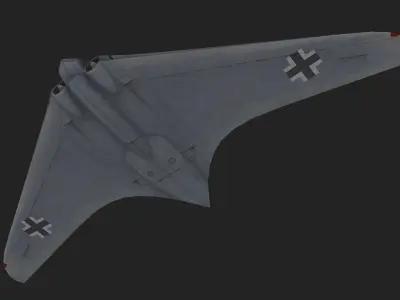 Horten Ho 229 Hand painted game model the first jet fighter Low-poly 3D model