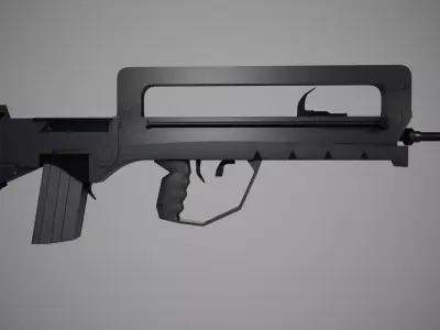 FAMAS G1 Modular Game-Ready Rifle Low-poly 3D model