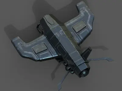 Spaceship starship scifi space futuristic cyborg Low-poly 3D model