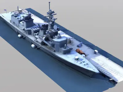 Battleship 2 Low-poly 3D model