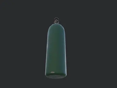 Oxygen Cylinder Low-poly 3D model