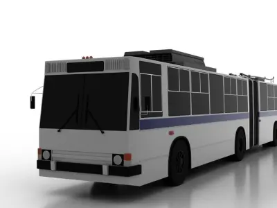 Trolleybus JUMZ-T1 1995 Low Low-poly 3D model