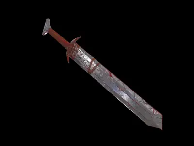 Barbarian-sword Low-poly 3D model