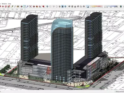 Sketchup Commercial Office Complex 242 3D model