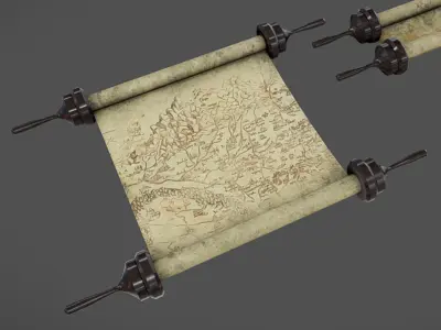 Scrolls Low-poly 3D model
