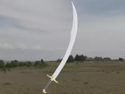 Scimitar Sword Game Ready Low-poly 3D model