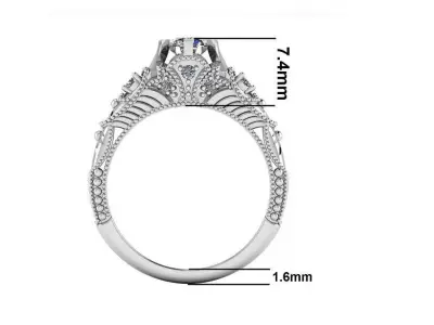 Antique Engagement ring stl 3D print model purchase