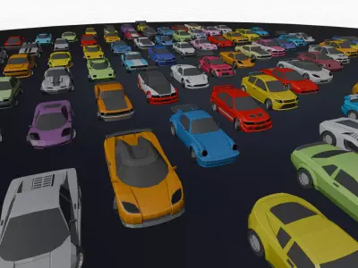Low Poly Cars Pack Game Ready 3D Models Collection  Low-poly 3D model