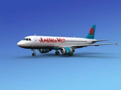 Airbus A320 America Air West 2 3D model
